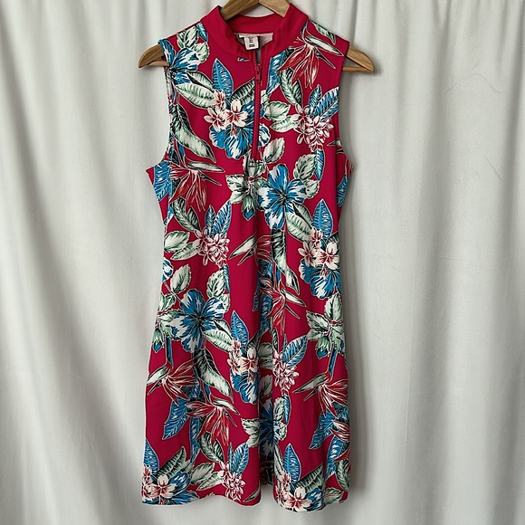 Tommy Bahama Dresses & Skirts - Tommy Bahama Pink Tropical Floral Sleeveless Golf Dress **Size L** 🌸🌴🌸🌴